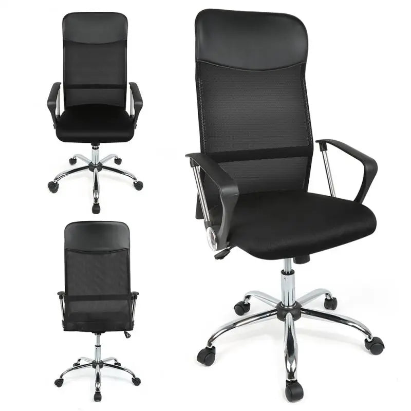 Premium High Back Mesh Office Chair with Adjustable Lumbar Support - Black-0