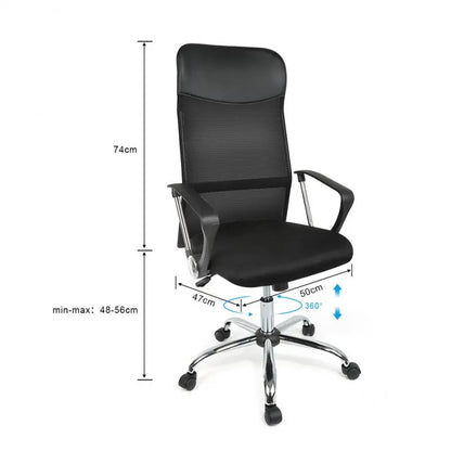 Premium High Back Mesh Office Chair with Adjustable Lumbar Support - Black-1