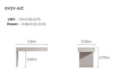 Detachable Grey Study Desk & Bookshelf Set-4