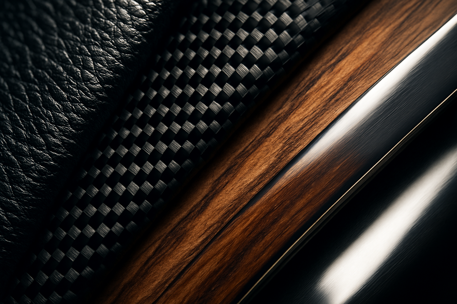 perfect but the materials are black leather, carbon fiber, wood and steel